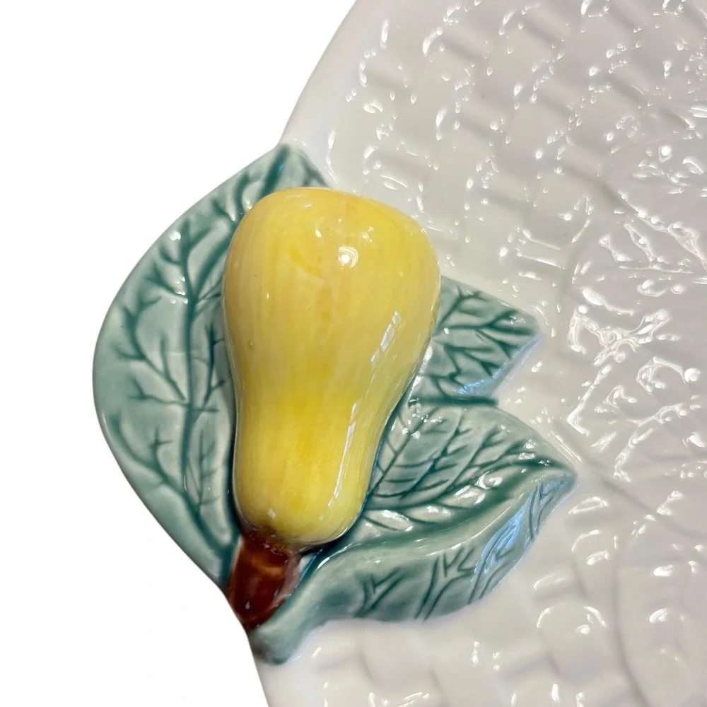 Studio Nova VINTAGE 90s Pear Bloom Handpainted Ceramic 12in Serving Cake Platter